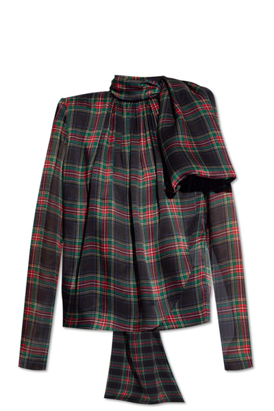 Saint Laurent Checked Knot In Multi