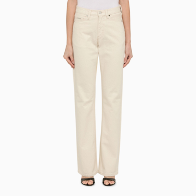 Calvin Klein 5-pocket Straight-leg Jeans In Ecru