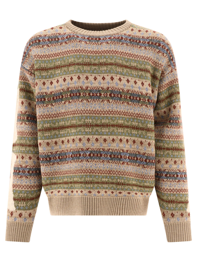 Kapital Fair Isle Wool-blend Sweater In Orange
