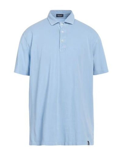 Drumohr Man Polo Shirt Sky Blue Size 3xl Cotton