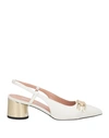 Pollini Woman Pumps Off White Size 11 Leather In Off White