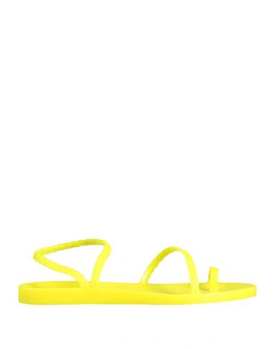 Ancient Greek Sandals Woman Thong Sandal Yellow Size 10 Rubber