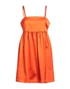 Semicouture Woman Mini Dress Orange Size 6 Acetate, Polyamide, Elastane