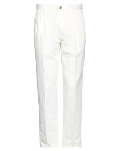 Incotex Man Pants Off White Size 31 Linen, Cotton In Off White
