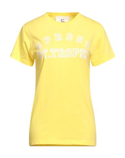 5 Progress Woman T-shirt Yellow Size S Cotton