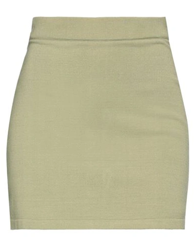 Blossom Woman Mini Skirt Sage Green Size S Rayon, Polyester