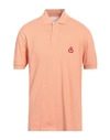Isabel Marant Man Polo Shirt Orange Size L Cotton, Polyester