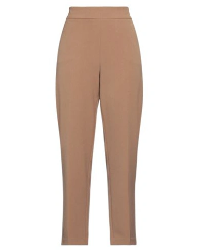 Kartika Woman Pants Camel Size 12 Polyester, Viscose, Elastane In Beige