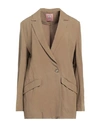 Rose A Pois Rosé A Pois Woman Blazer Khaki Size 8 Viscose, Linen In Beige