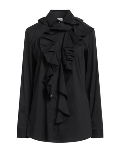 Gil Santucci Woman Shirt Black Size 6 Cotton, Polyamide, Elastane