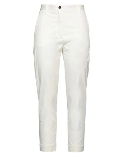 Nine In The Morning Woman Pants Cream Size 26 Cotton, Elastane In White