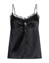 Pinko Lace-detail Silk Blend Top In Black