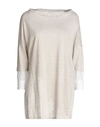 Rosso35 Woman T-shirt Dove Grey Size 4 Linen, Ramie