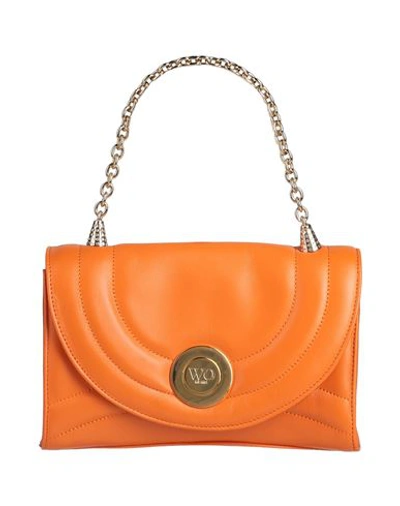Wo Milano Woman Handbag Orange Size - Soft Leather