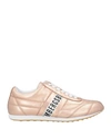 Bikkembergs Woman Sneakers Rose Gold Size 10 Soft Leather In Rose Gold