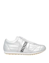 Bikkembergs Woman Sneakers Silver Size 10 Textile Fibers