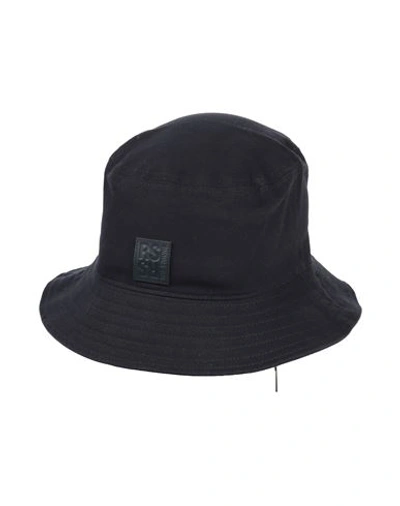 Raf Simons Man Hat Midnight Blue Size S/m Cotton, Leather