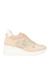 Baldinini Woman Sneakers Light Pink Size 11 Leather, Textile Fibers
