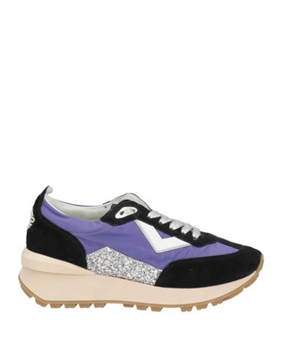 4b12 Woman Sneakers Purple Size 7 Textile Fibers, Soft Leather