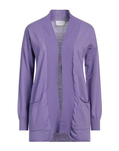 Snobby Sheep Woman Cardigan Light Purple Size 12 Cotton, Silk