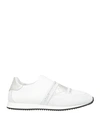Baldinini Woman Sneakers White Size 8 Leather, Textile Fibers