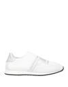 Baldinini Woman Sneakers White Size 11 Leather, Textile Fibers