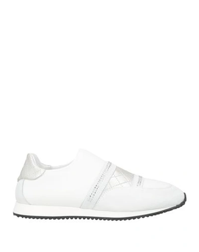 Baldinini Woman Sneakers White Size 6 Leather, Textile Fibers
