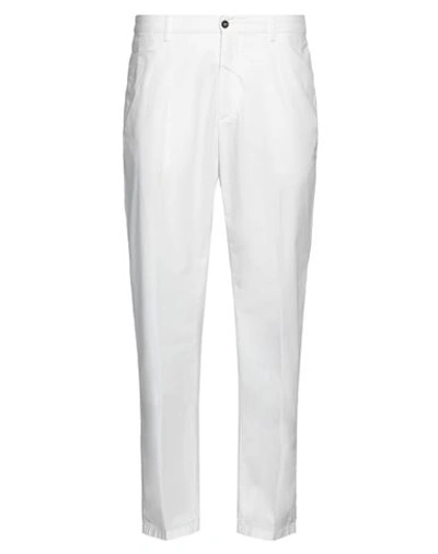 Dunhill Man Pants White Size 34 Cotton, Elastane