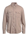 Brunello Cucinelli Man Shirt Khaki Size Xxl Cotton In Beige