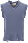 MARNI MARNI DESTROYED EFFECT VEST IN COTTON