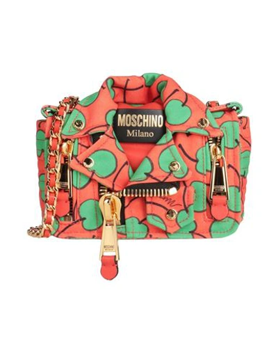 Moschino Woman Cross-body Bag Orange Size - Textile Fibers, Leather