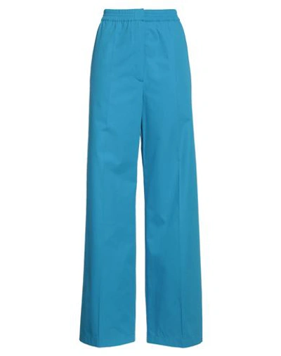 Sportmax Woman Pants Azure Size 4 Cotton In Blue