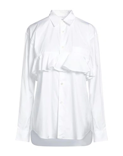 Comme Des Garçons Shirt Ruffle-detail Shirt In White