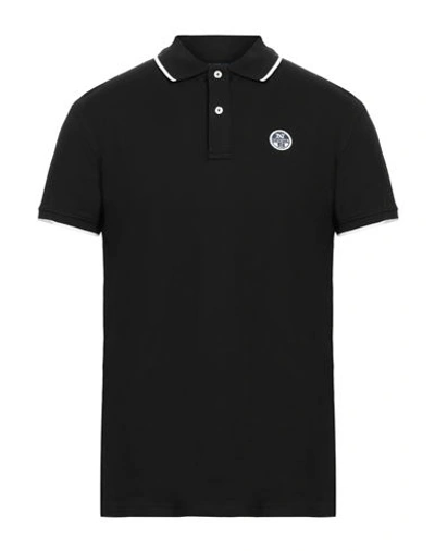 North Sails Man Polo Shirt Black Size L Cotton, Elastane