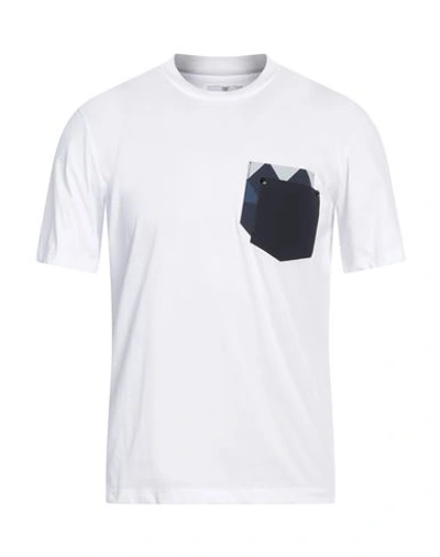 Pmds Premium Mood Denim Superior Man T-shirt White Size S Cotton, Polyamide, Elastane