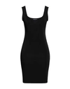 Angela Mele Milano Woman Mini Dress Black Size L Viscose, Polyester, Elastane