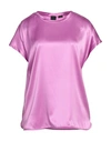 Pinko Woman Top Light Purple Size 8 Silk, Elastane