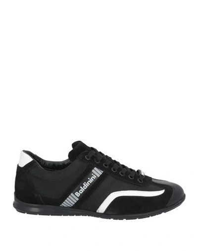 Baldinini Man Sneakers Black Size 6 Leather, Textile Fibers