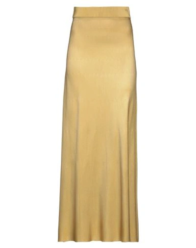 Archivio B Woman Maxi Skirt Mustard Size M Viscose In Yellow