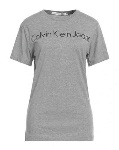 Calvin Klein Jeans Est.1978 Calvin Klein Jeans Woman T-shirt Light Grey Size Xl Cotton