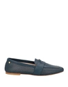 Baldinini Woman Loafers Blue Size 10 Leather In Blue