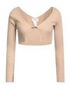 Vicolo Woman Wrap Cardigans Beige Size Onesize Viscose, Polyester