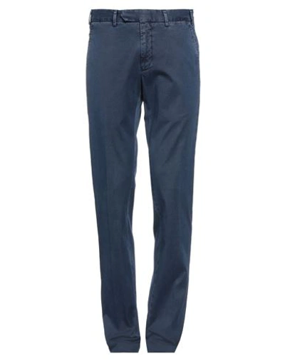Santaniello Man Pants Blue Size 40 Cotton, Elastane