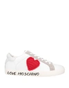 Love Moschino Woman Sneakers White Size 9 Leather