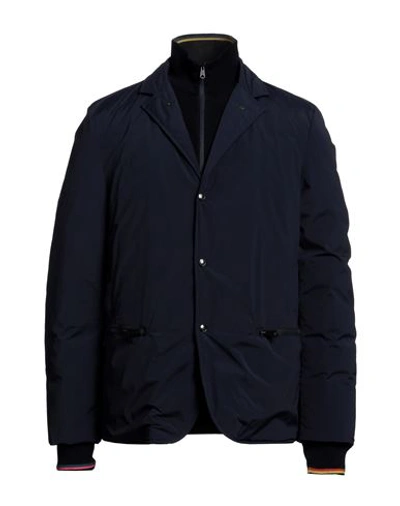 Paul Smith Man Jacket Navy Blue Size L Nylon, Elastane