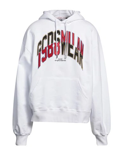 Gcds Man Sweatshirt White Size Xl Cotton