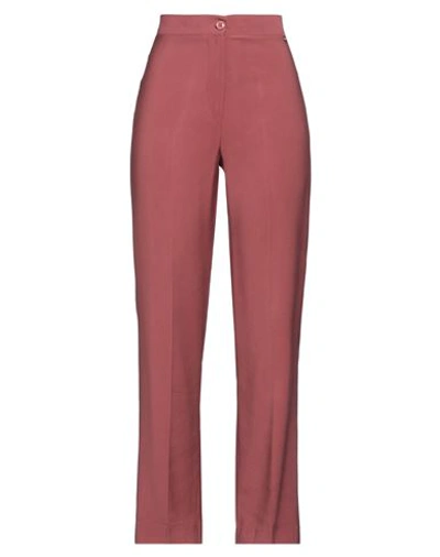 Le Sarte Del Sole Woman Pants Brick Red Size 10 Viscose, Polyester