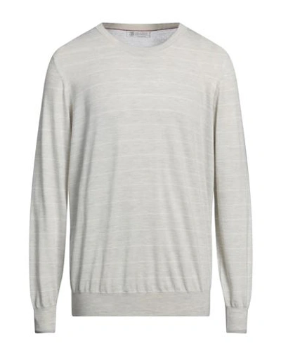 Brunello Cucinelli Man Sweater Light Grey Size 44 Virgin Wool, Cashmere