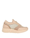 Baldinini Woman Sneakers Light Pink Size 7 Leather, Textile Fibers