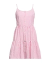 Only Woman Mini Dress Pink Size L Cotton, Viscose
